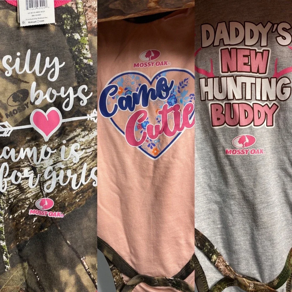 mossy oak‎ baby girls 3 pack bodysuits camo size 24 months